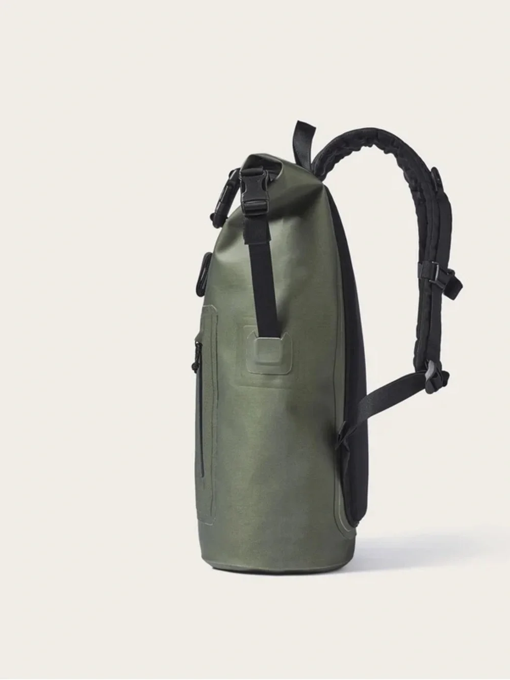 Filson Olive Green Roll-Top Backpack with Black Accents